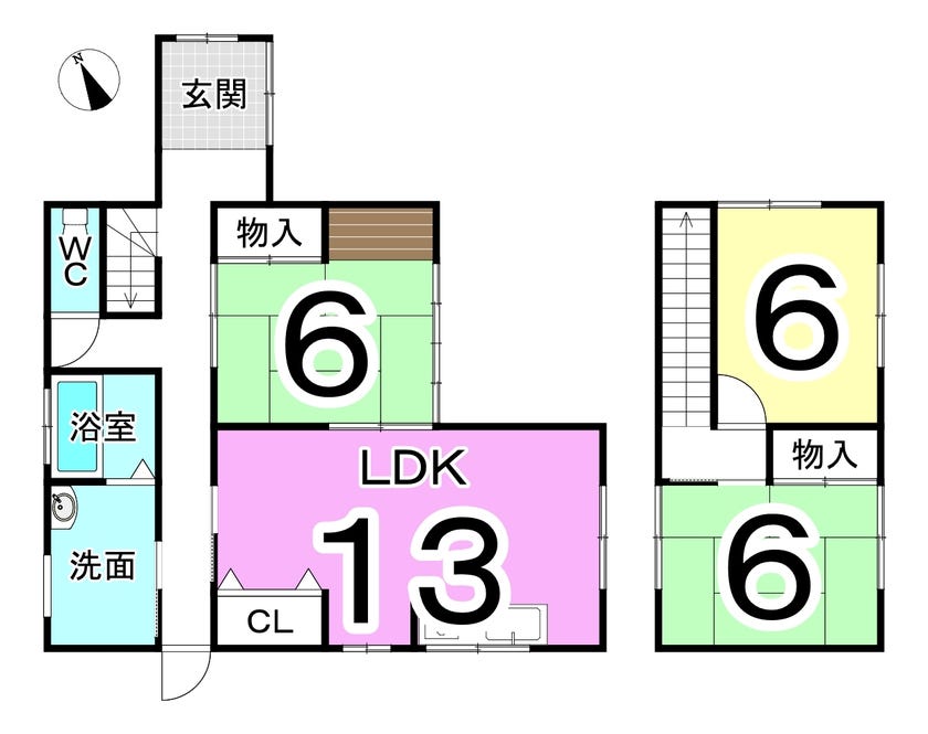 福井市四十谷町の中古戸建 間取り