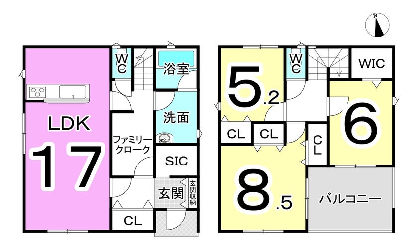 福井市板垣３丁目の新築戸建 間取り