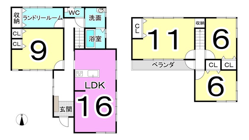 坂井市春江町いちい野の中古戸建 間取り