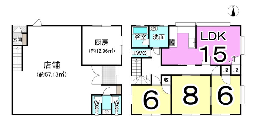 福井市高木中央２丁目の事業用物件 間取り