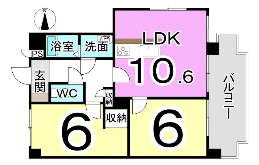 信開ドムス西開発 福井市西開発３丁目の中古マンション 間取り