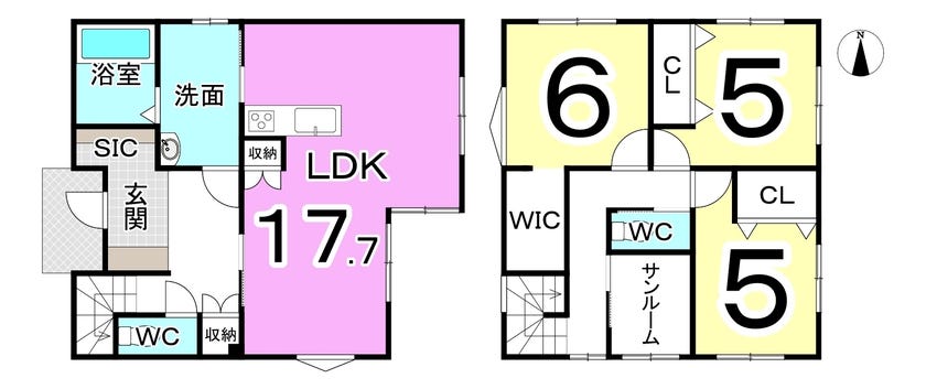 福井市光陽１丁目の新築戸建 間取り