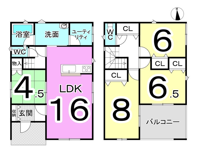 福井市八重巻中町の新築戸建 間取り