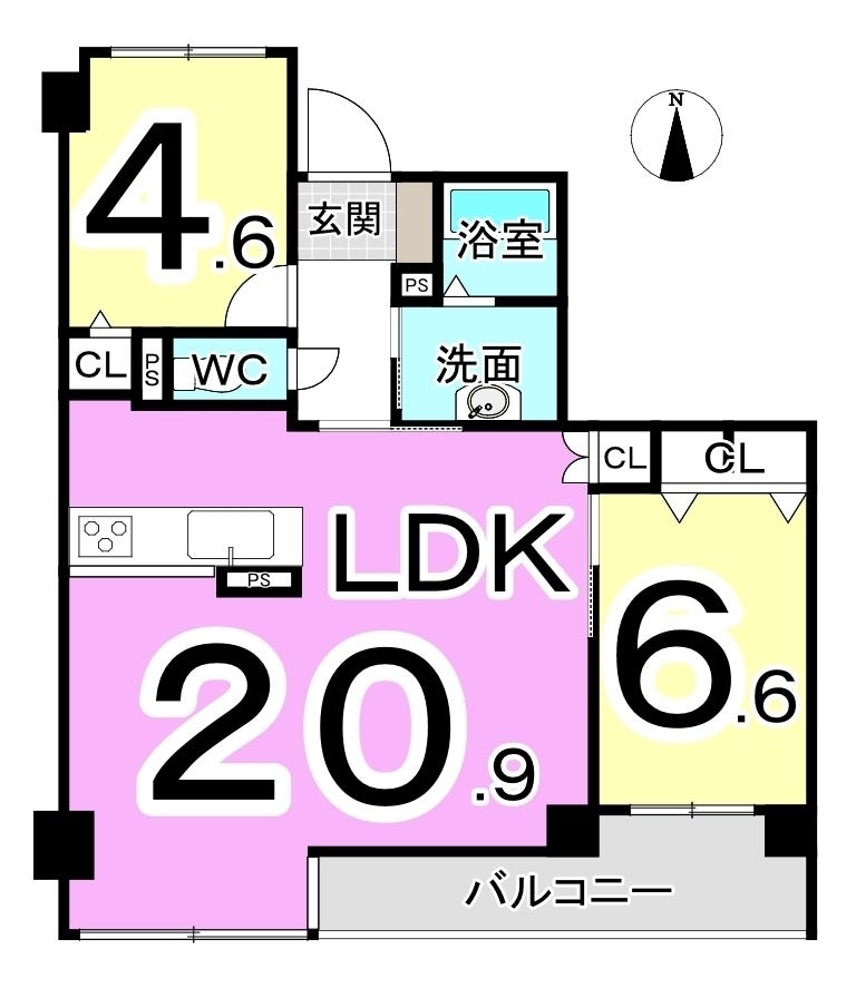 ロアール社南 福井市渕１丁目の中古マンション 間取り