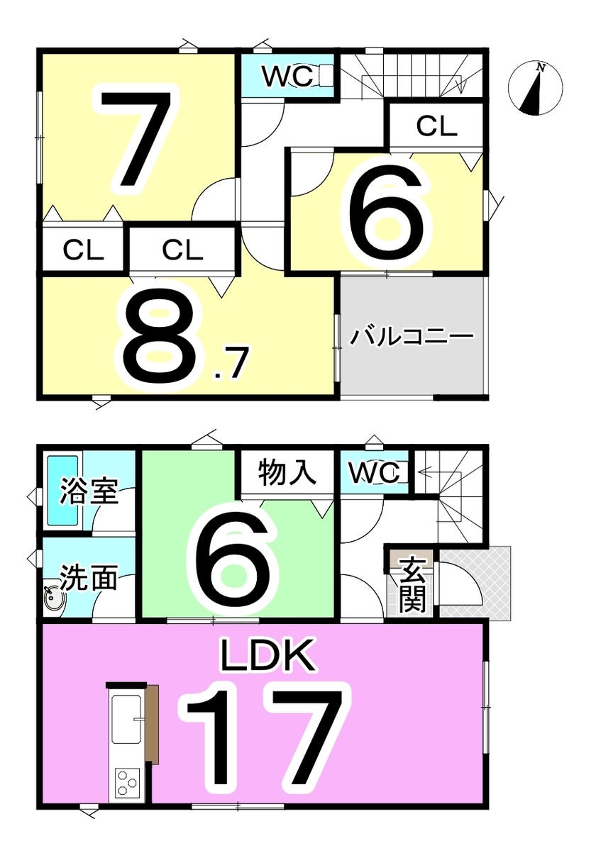 福井市西開発１丁目の新築戸建 間取り