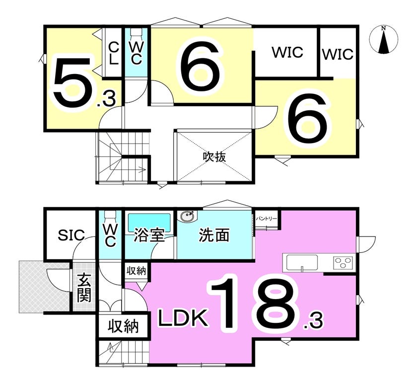 福井市栗森２丁目の新築戸建 間取り