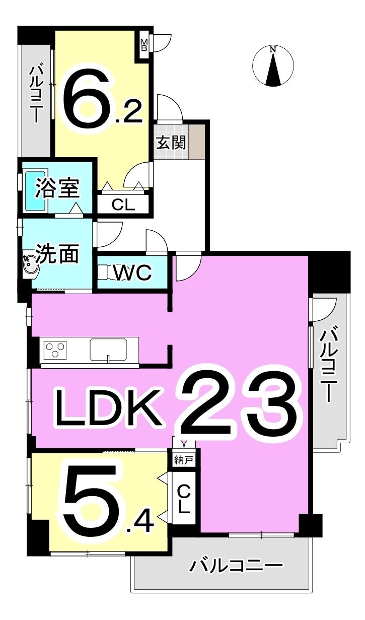 アルページュ二の宮 福井市二の宮４丁目の中古マンション 間取り