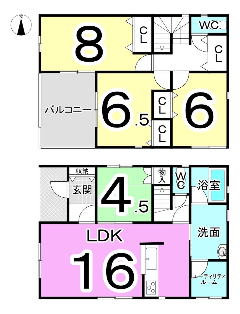 福井市桃園１丁目の新築戸建 間取り