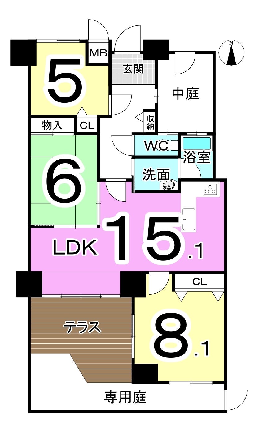 アパガーデンコート城東 福井市城東４丁目の中古マンション 間取り