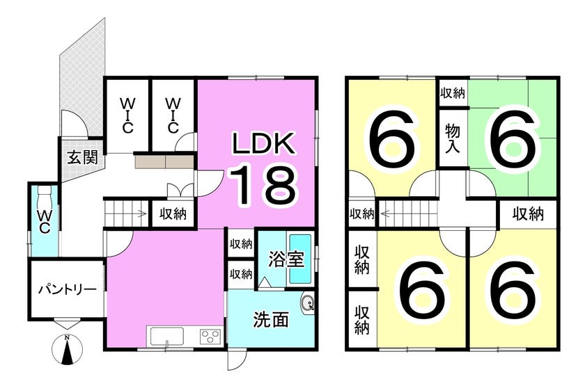 福井市灯明寺１丁目の中古戸建 間取り