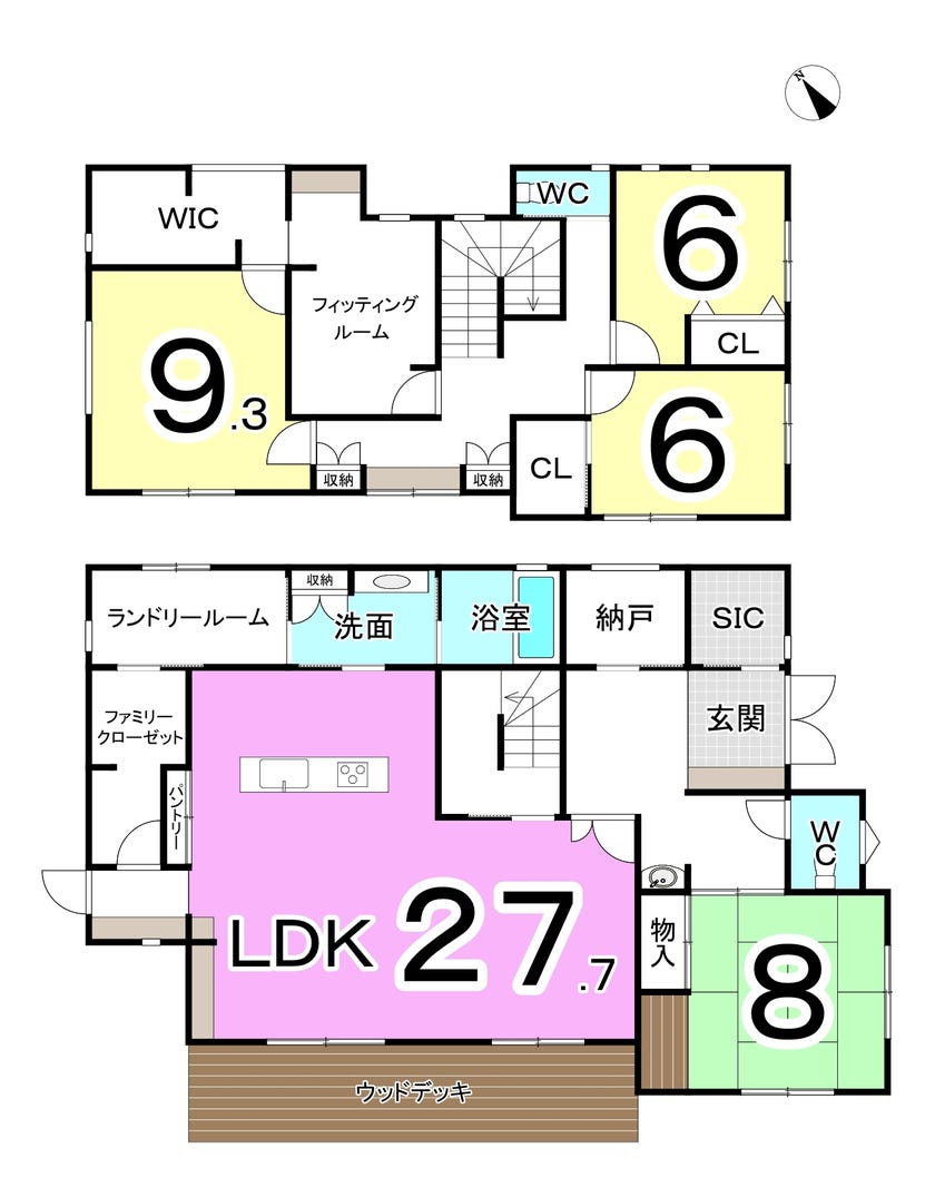福井市志津が丘４丁目の中古戸建 間取り