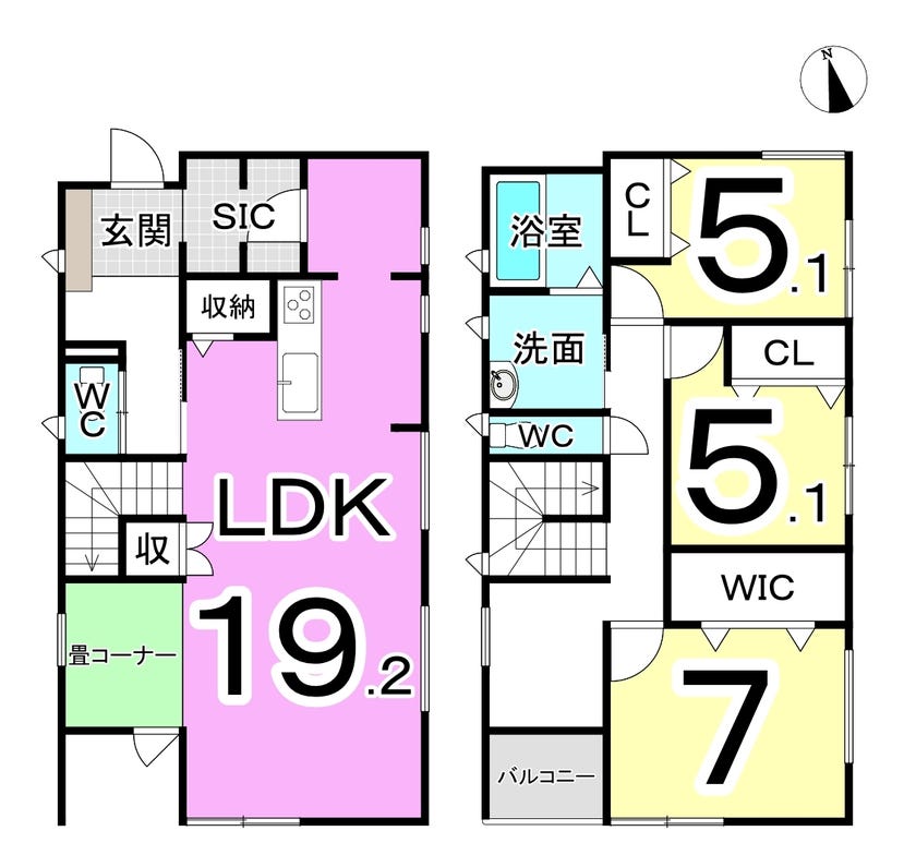 福井市上野本町１丁目の中古戸建 間取り