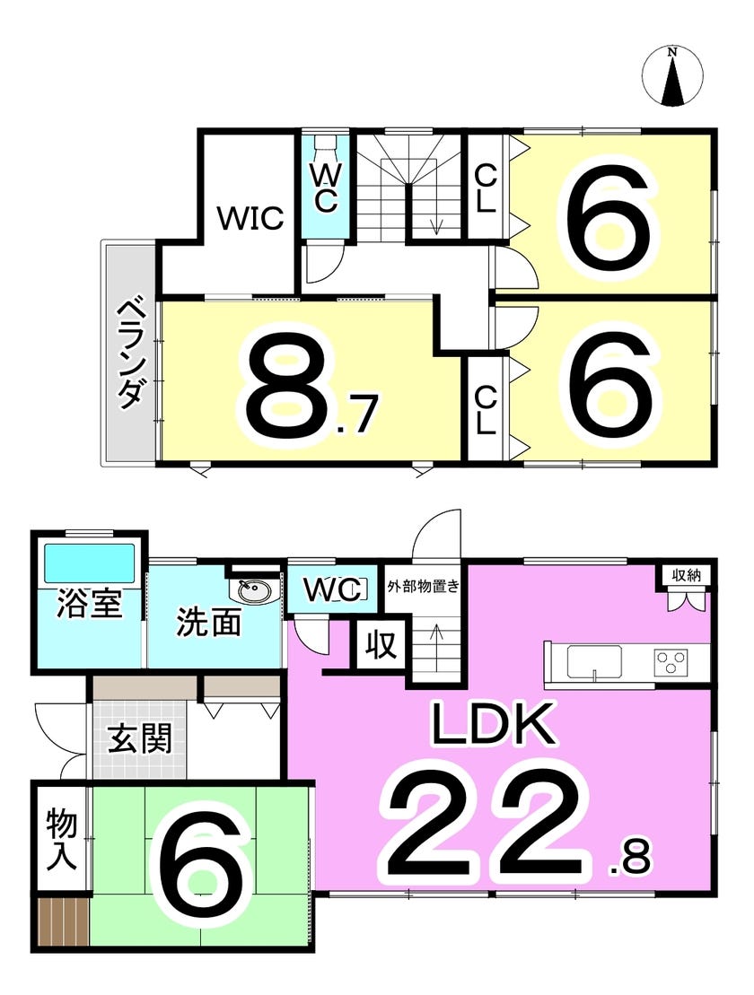坂井市春江町東太郎丸の中古戸建 間取り