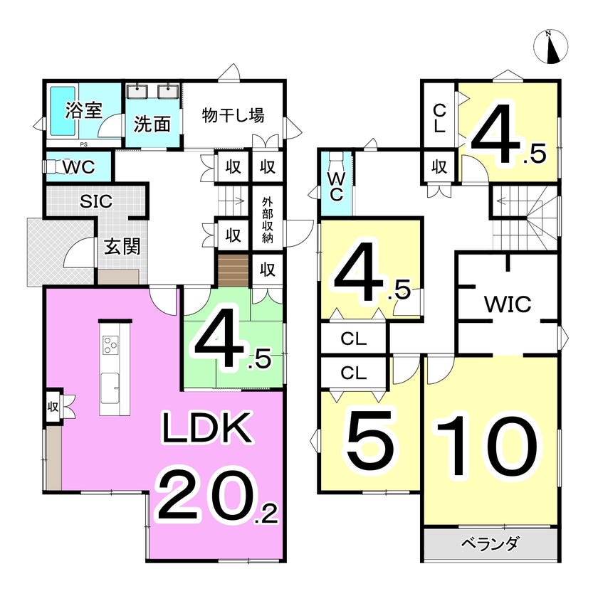 福井市大宮３丁目の中古戸建 間取り
