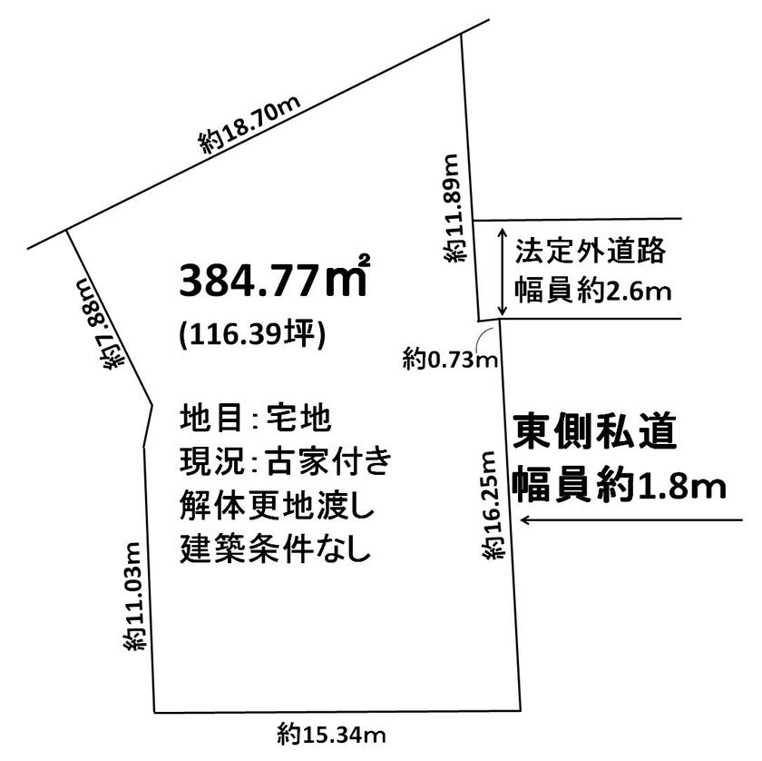 福井市上北野２丁目の土地 間取り