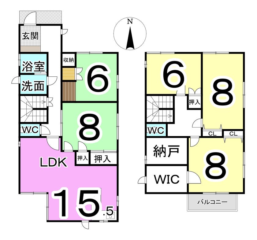 福井市松本３丁目の中古戸建 間取り