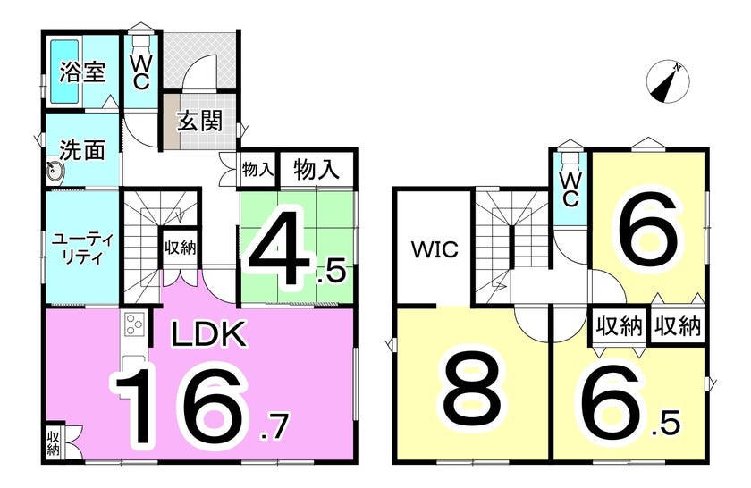 坂井市春江町中筋三ツ屋の中古戸建 間取り