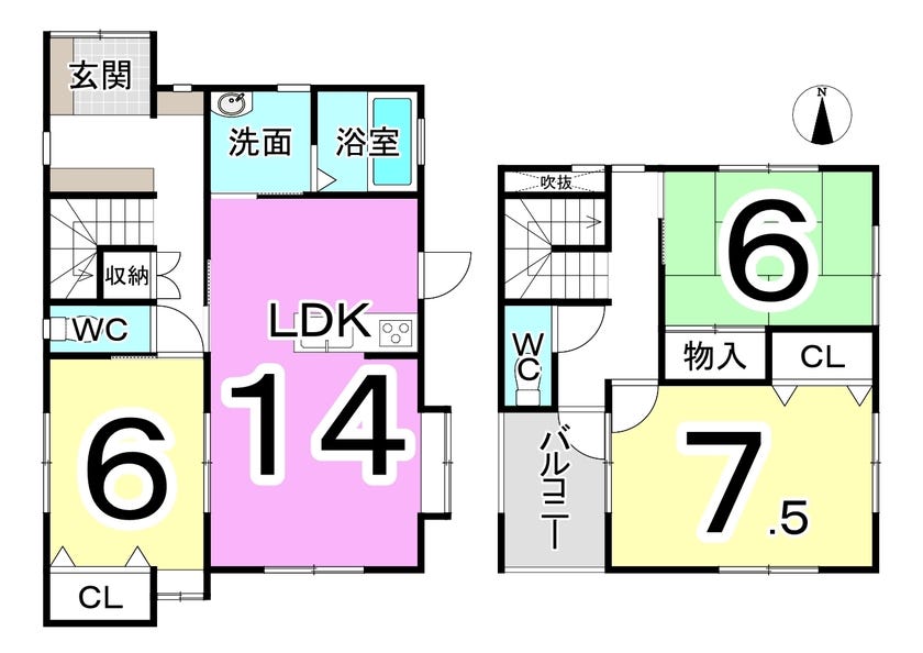 福井市東森田３丁目の中古戸建 間取り
