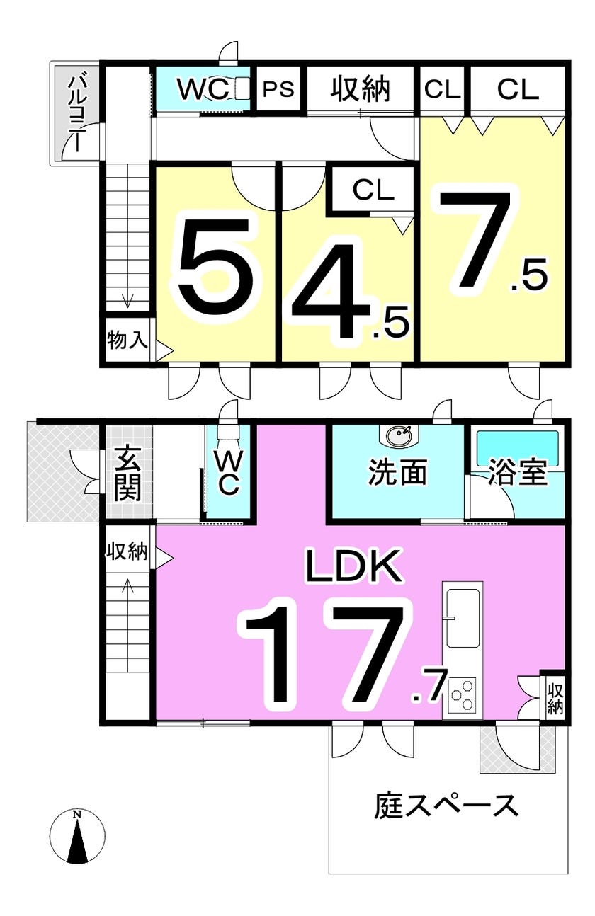 坂井市春江町沖布目の中古戸建 間取り