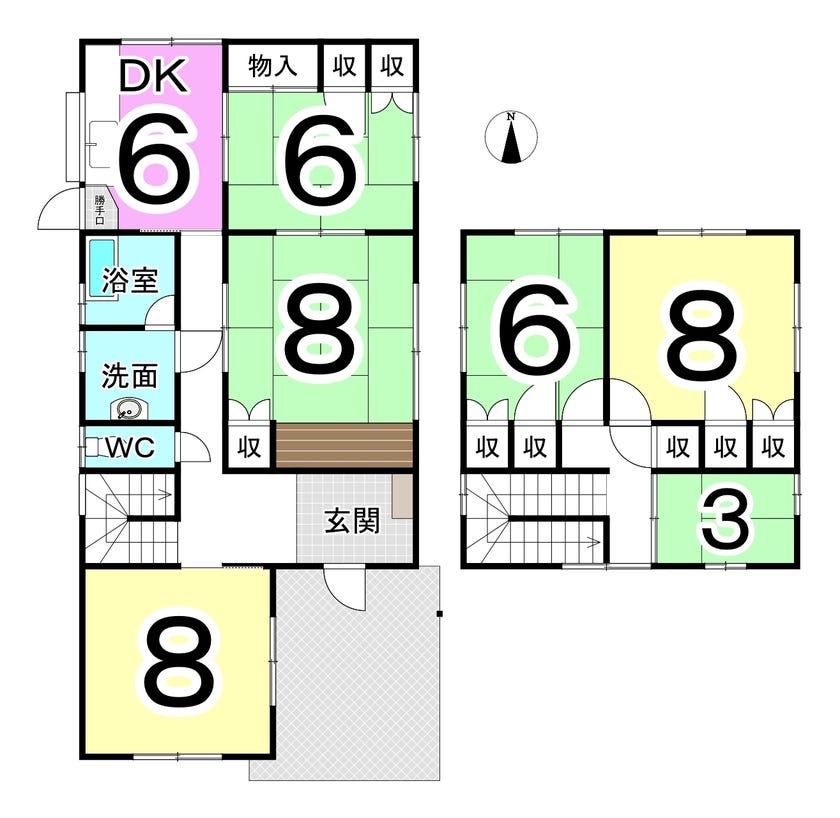 福井市月見５丁目の中古戸建 間取り