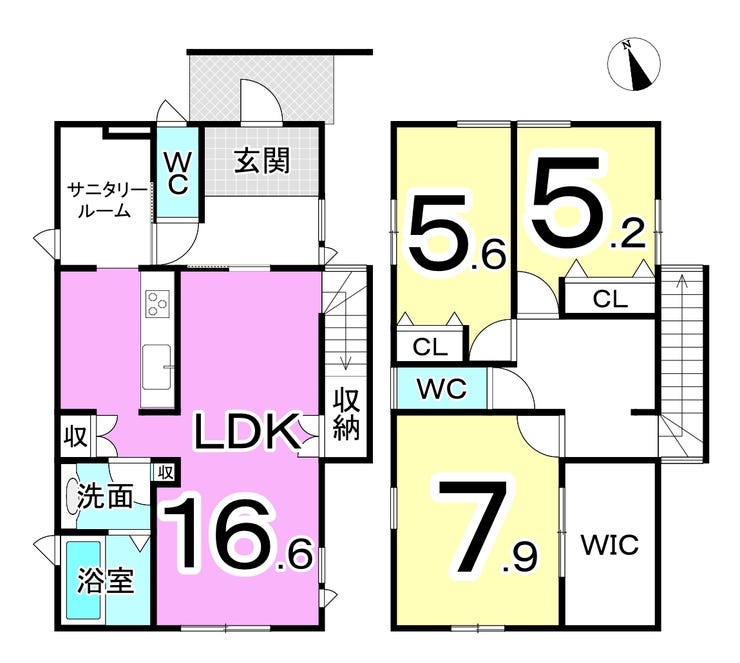 福井市上野本町１丁目の中古戸建 間取り