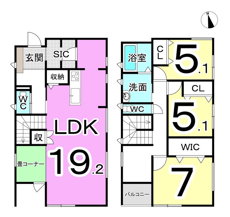 福井市上野本町１丁目の中古戸建 間取り