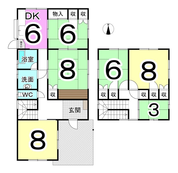 福井市月見５丁目の中古戸建 間取り