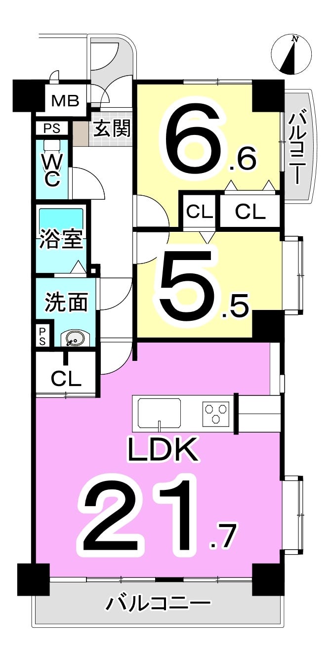 ロアール高木 福井市高木１丁目の中古マンション 間取り