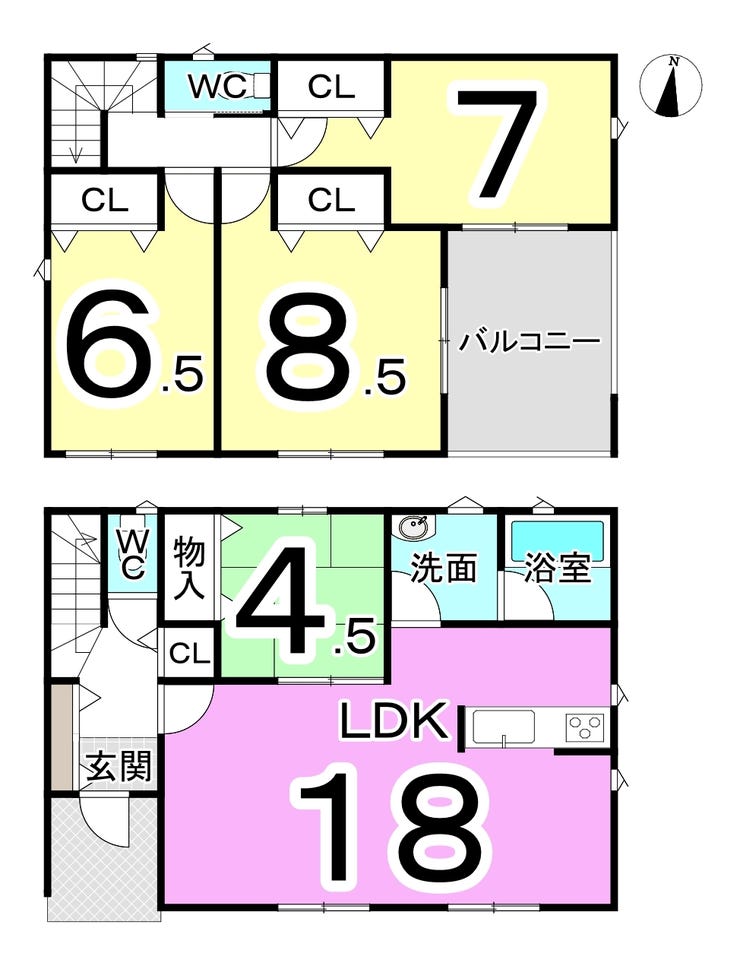 福井市月見４丁目の新築戸建 間取り