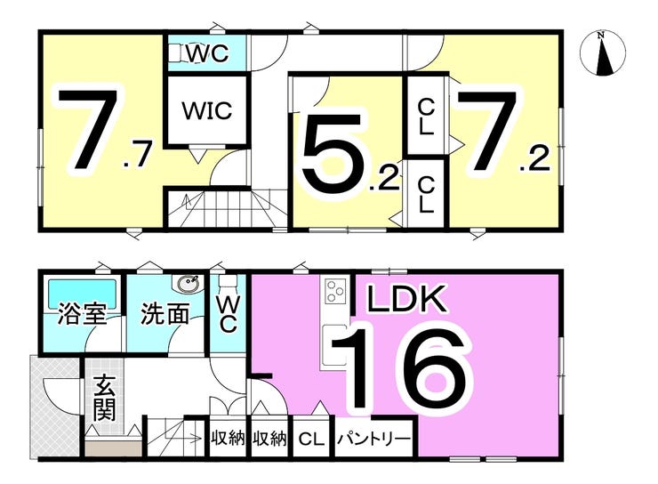福井市花月２丁目の新築戸建 間取り