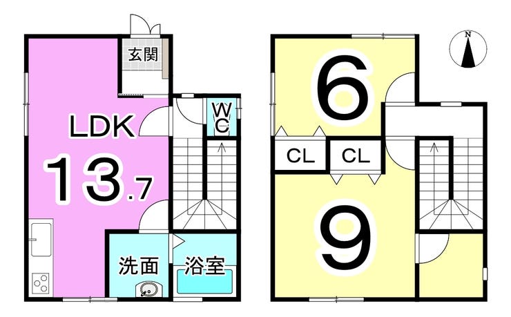 坂井市丸岡町南横地の中古戸建 間取り