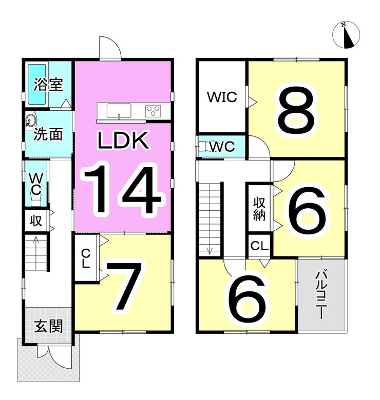 福井市松本１丁目の中古戸建 間取り