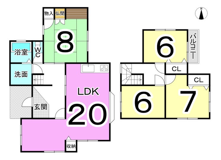 坂井市丸岡町八ケ郷の中古戸建 間取り