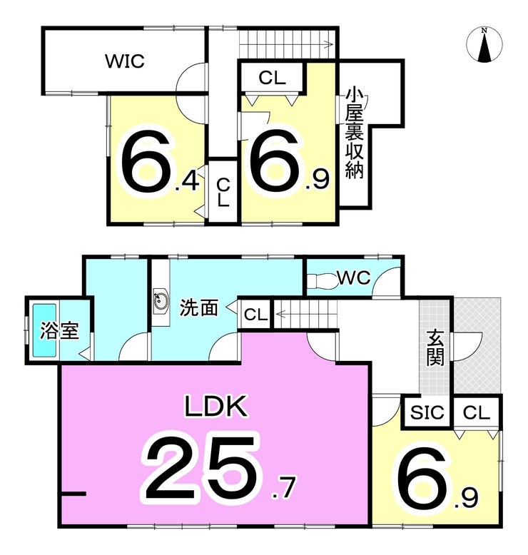 福井市新田塚２丁目の中古戸建 間取り