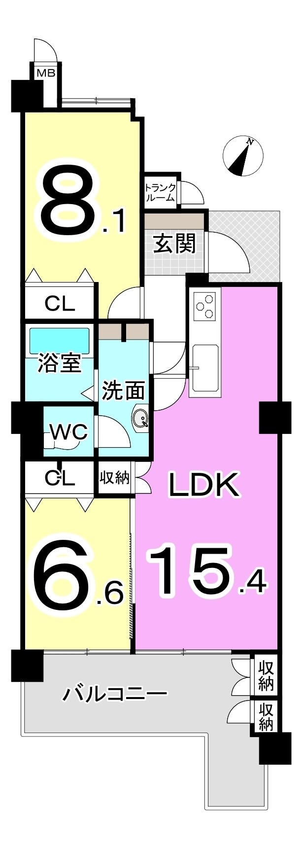 シンフォニアガーデン福井 福井市大手２丁目の中古マンション 間取り