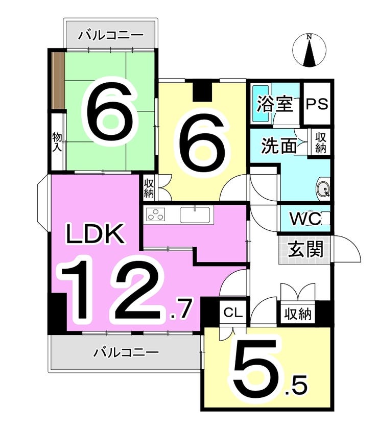 ロアール西別院 福井市松本３丁目の中古マンション 間取り