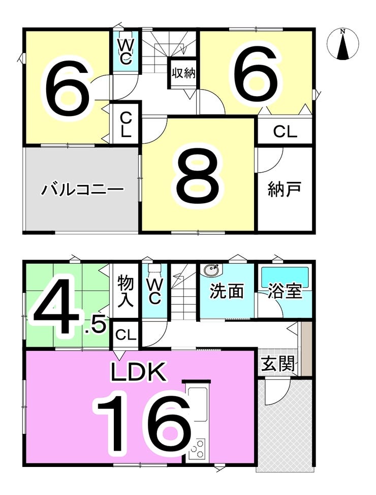 福井市月見４丁目の新築戸建 間取り