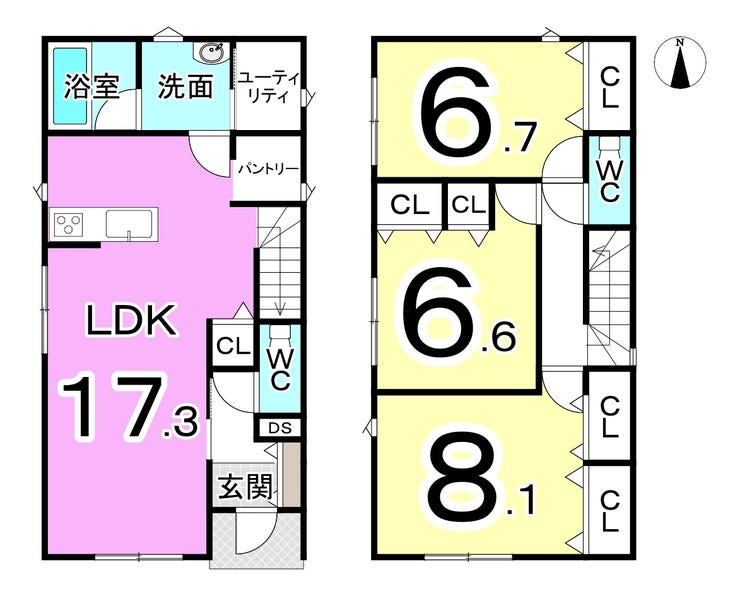 福井市春日２丁目の新築戸建 間取り