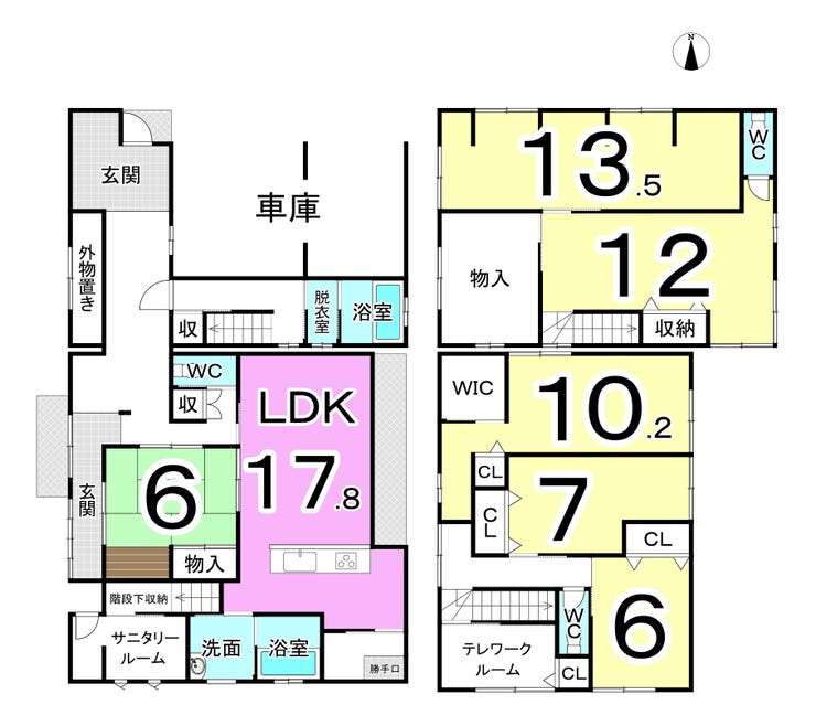 福井市大町２丁目の中古戸建 間取り