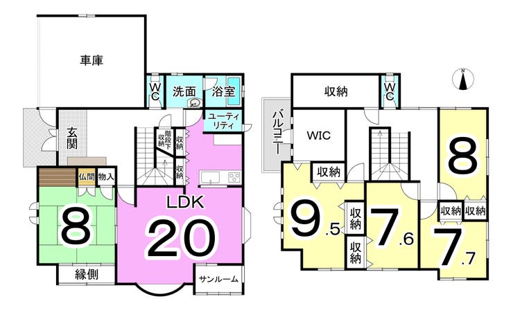 坂井市丸岡町猪爪１丁目の中古戸建 間取り