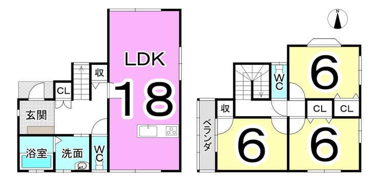 福井市照手４丁目の中古戸建 間取り