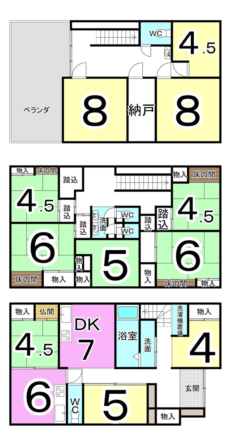 坂井市春江町江留上中央の中古戸建 間取り