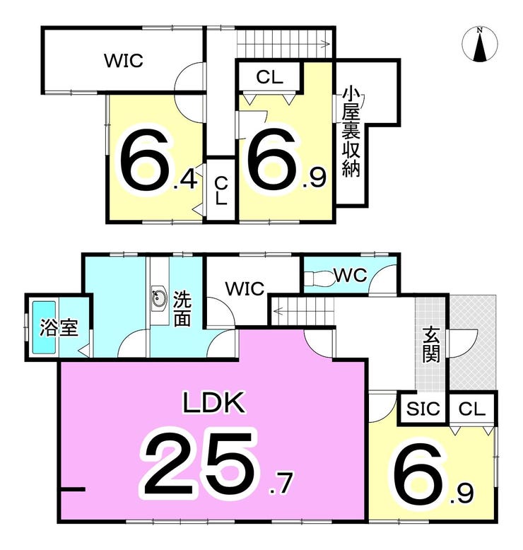 福井市新田塚２丁目の中古戸建 間取り