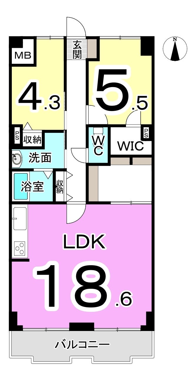 ダイアパレス西別院 福井市文京１丁目の中古マンション 間取り