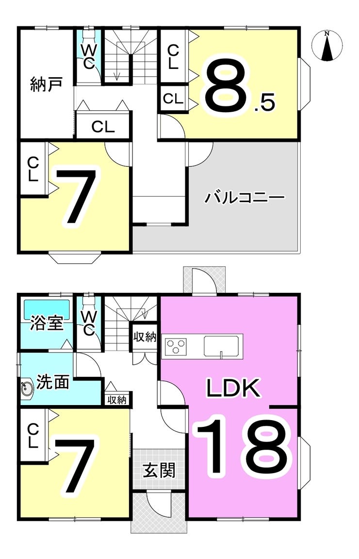 福井市西学園２丁目の中古戸建 間取り