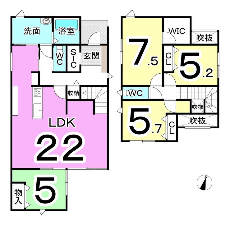 福井市上森田２丁目の新築戸建 間取り