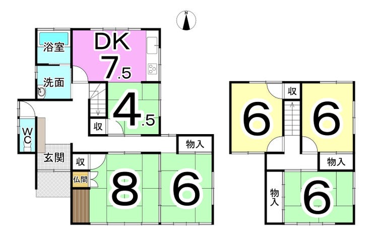 福井市つくし野１丁目の中古戸建 間取り