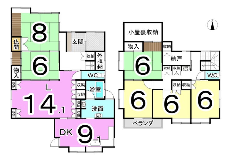 福井市和田東１丁目の中古戸建 間取り