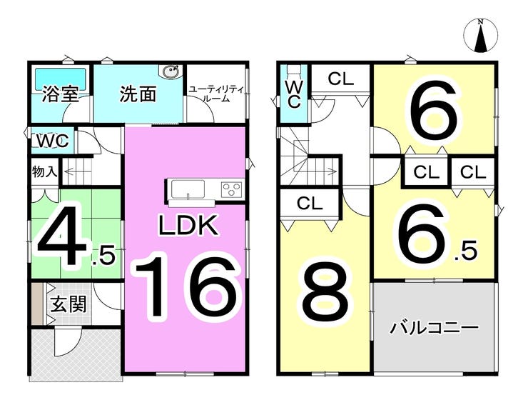 坂井市丸岡町城北１丁目の新築戸建 間取り