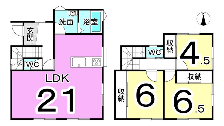 福井市新田塚１丁目の中古戸建 間取り